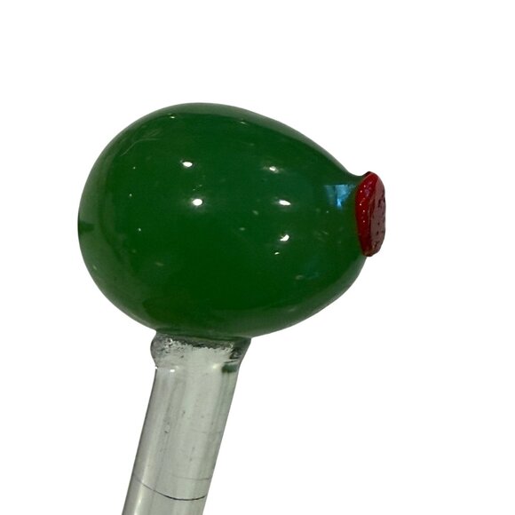 Set Of 10 Glass Pimento Stuffed Green Olive Cocktail Swizzle Sticks 8" Barware - Picture 4 of 7